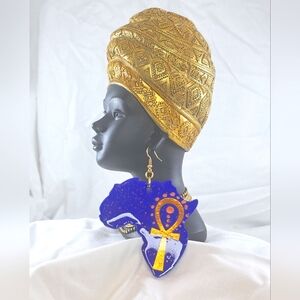 Wooden Resin African Earrings